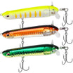 Pang-itaas na Panghuli sa Tubig na Pain (Topwater Lure), Panghuling Lapad na Pang-akit (Pencil Lure), Panghuling Pain na Umaalog (Plopper Lure)