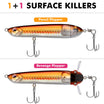 Pang-itaas na Panghuli sa Tubig na Pain (Topwater Lure), Panghuling Lapad na Pang-akit (Pencil Lure), Panghuling Pain na Umaalog (Plopper Lure)