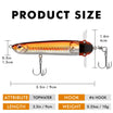Pang-itaas na Panghuli sa Tubig na Pain (Topwater Lure), Panghuling Lapad na Pang-akit (Pencil Lure), Panghuling Pain na Umaalog (Plopper Lure)