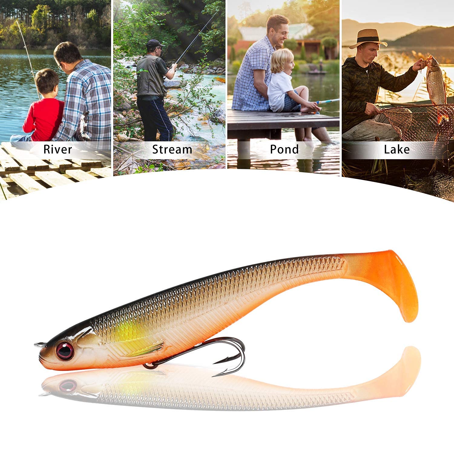 field test fishing lures Pre-Rigged Soft Fishing Lures TWA(3.8in/9cm) / 5pcs