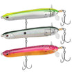 Pang-itaas na Panghuli sa Tubig na Pain (Topwater Lure), Panghuling Lapad na Pang-akit (Pencil Lure), Panghuling Pain na Umaalog (Plopper Lure)