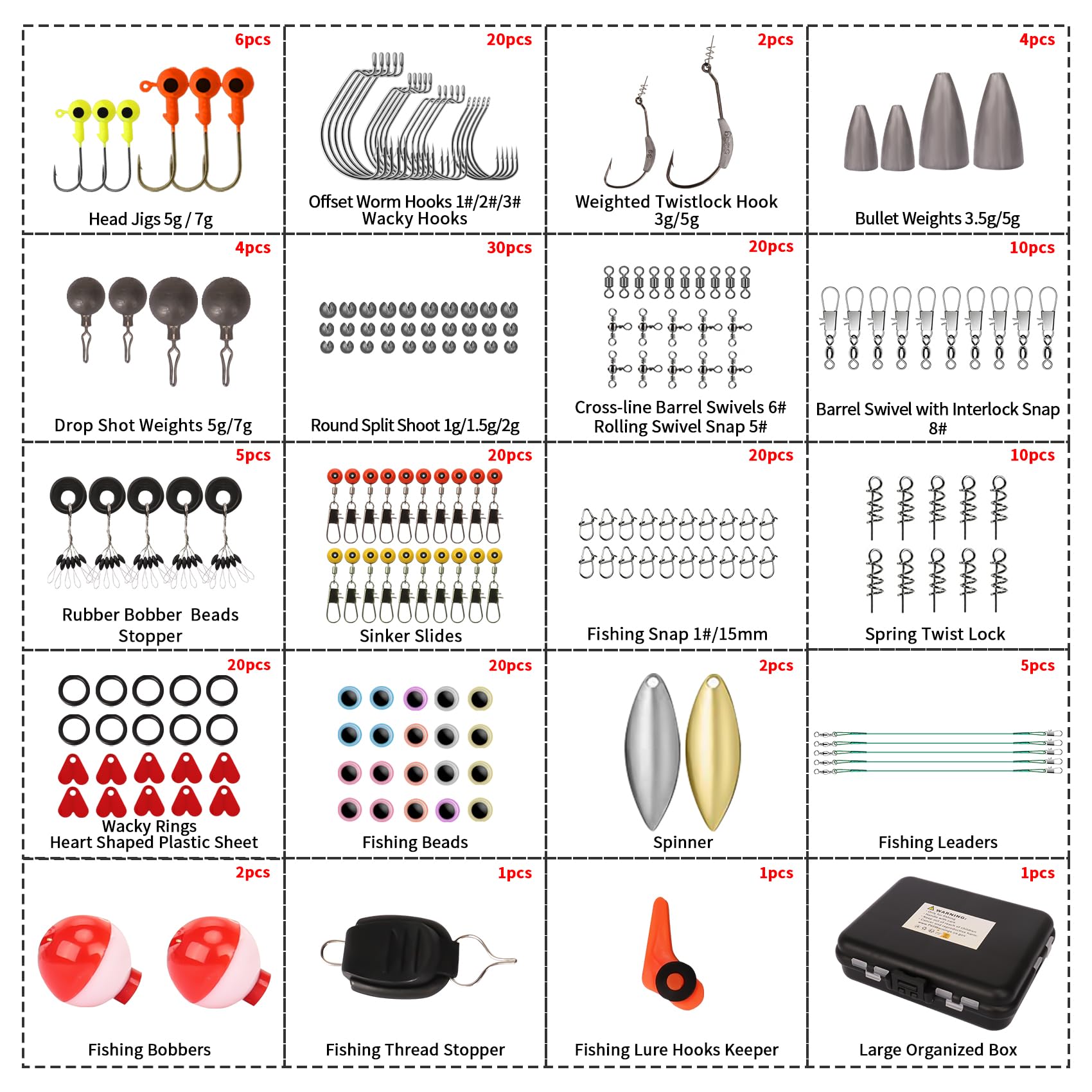 Fishing Lures Accessories Kit with Tackle Box