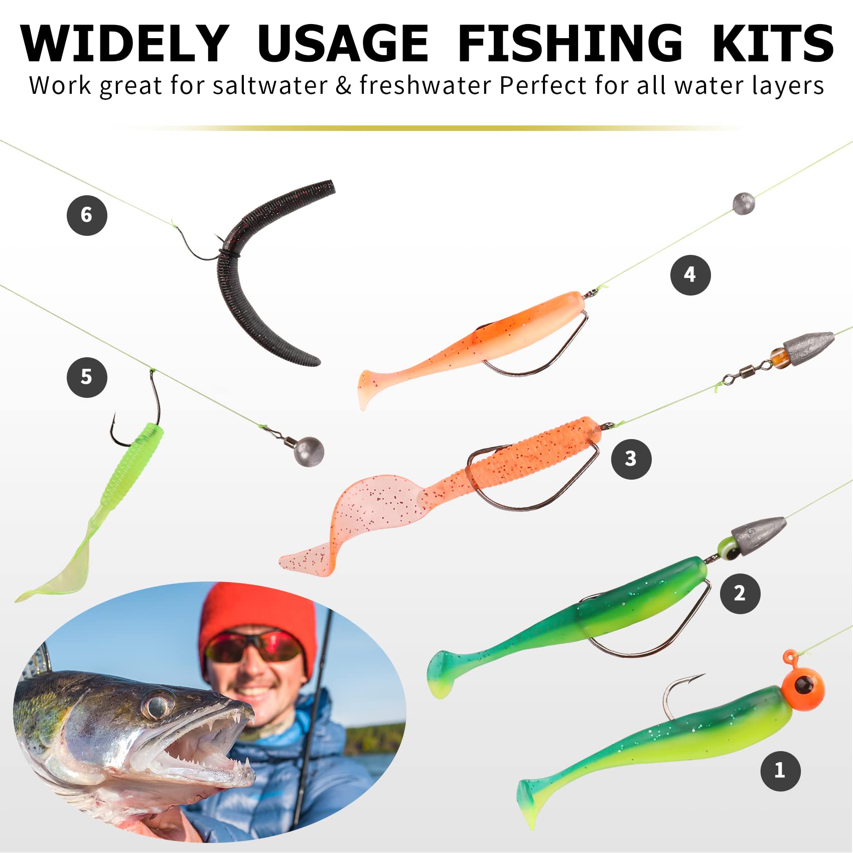 Fishing Lures Accessories Kit with Tackle Box