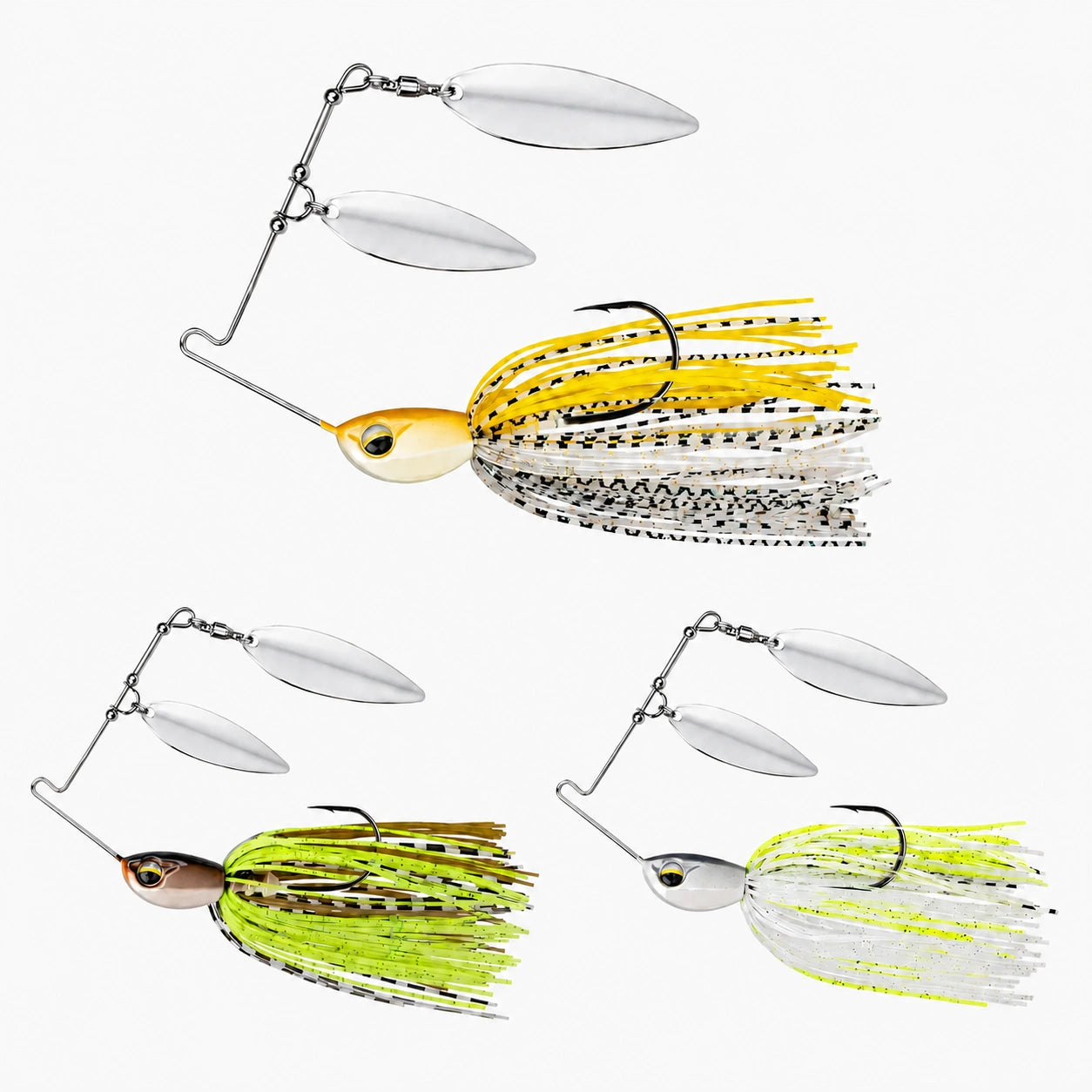 Spinnerbait Fishing Lure with Dual Willow Blades for Bass