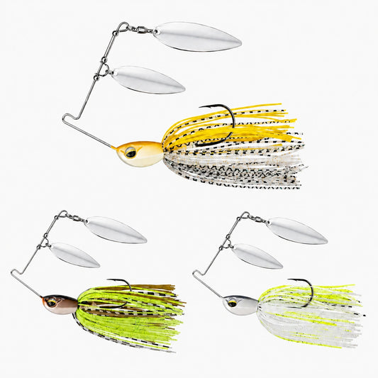Spinnerbait Angelköder | Dual Willow Blade Rooster Tail | Für Barsch & Forelle & Zander