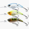 A collection of three Truscend jointed crankbaits in various colors designed for fishing, each featuring a dual stainless steel hinged joint connection.