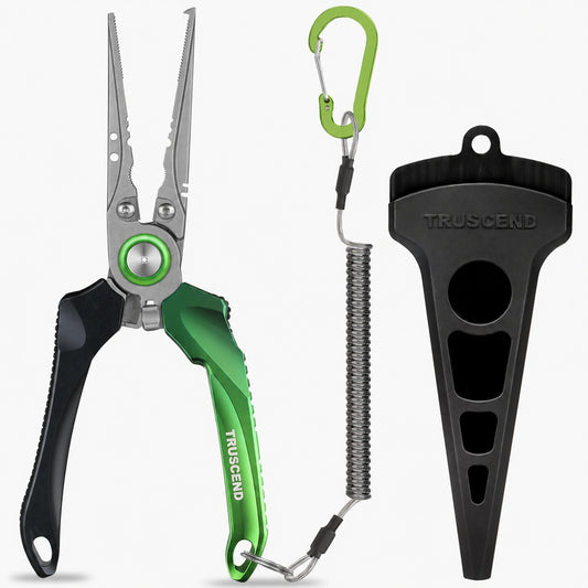 Lockable Fishing Pliers with Ergonomic Handle & Teflon Coating - Green