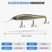 Long Lip Suspending Jerkbait Fishing Lure with BKK Hooks