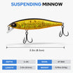 TRUSCEND Suspending Jerkbait Fishing Lure with BKK Hooks & Rattle