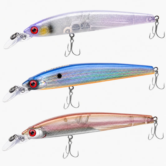 Schwimmender Elritzen-Angelköder | Hardbait | Rassel | Gewichtsverlagerung | Mustad Haken | Für Barsch, Forelle & Hecht