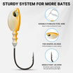 Fishing lure with features highlighted on a white background
