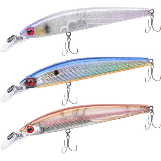 Floating Minnow Fishing Lure | Hard Bait | Rattle | Weight Transfer |  Mustad Hooks | For Bass, Trout & Pike