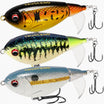 Three colorful fishing lures with 'Truscend' branding on a white background