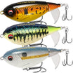 TRUSCEND PoPobait na may BKK Hooks, Pang-ibabaw na Whopper Plopper na Panghuli para sa Bass Walleye Pike Catfish, Lumulutang na Panghuli para sa Tabang o Alat na Tubig na Kamangha-manghang Panghuli na Regalo para sa Pangingisda ng Pamilya [WM]