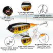 TRUSCEND PoPobait na may BKK Hooks, Pang-ibabaw na Whopper Plopper na Panghuli para sa Bass Walleye Pike Catfish, Lumulutang na Panghuli para sa Tabang o Alat na Tubig na Kamangha-manghang Panghuli na Regalo para sa Pangingisda ng Pamilya [WM]