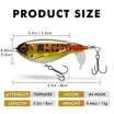 TRUSCEND PoPobait na may BKK Hooks, Pang-ibabaw na Whopper Plopper na Panghuli para sa Bass Walleye Pike Catfish, Lumulutang na Panghuli para sa Tabang o Alat na Tubig na Kamangha-manghang Panghuli na Regalo para sa Pangingisda ng Pamilya [WM]