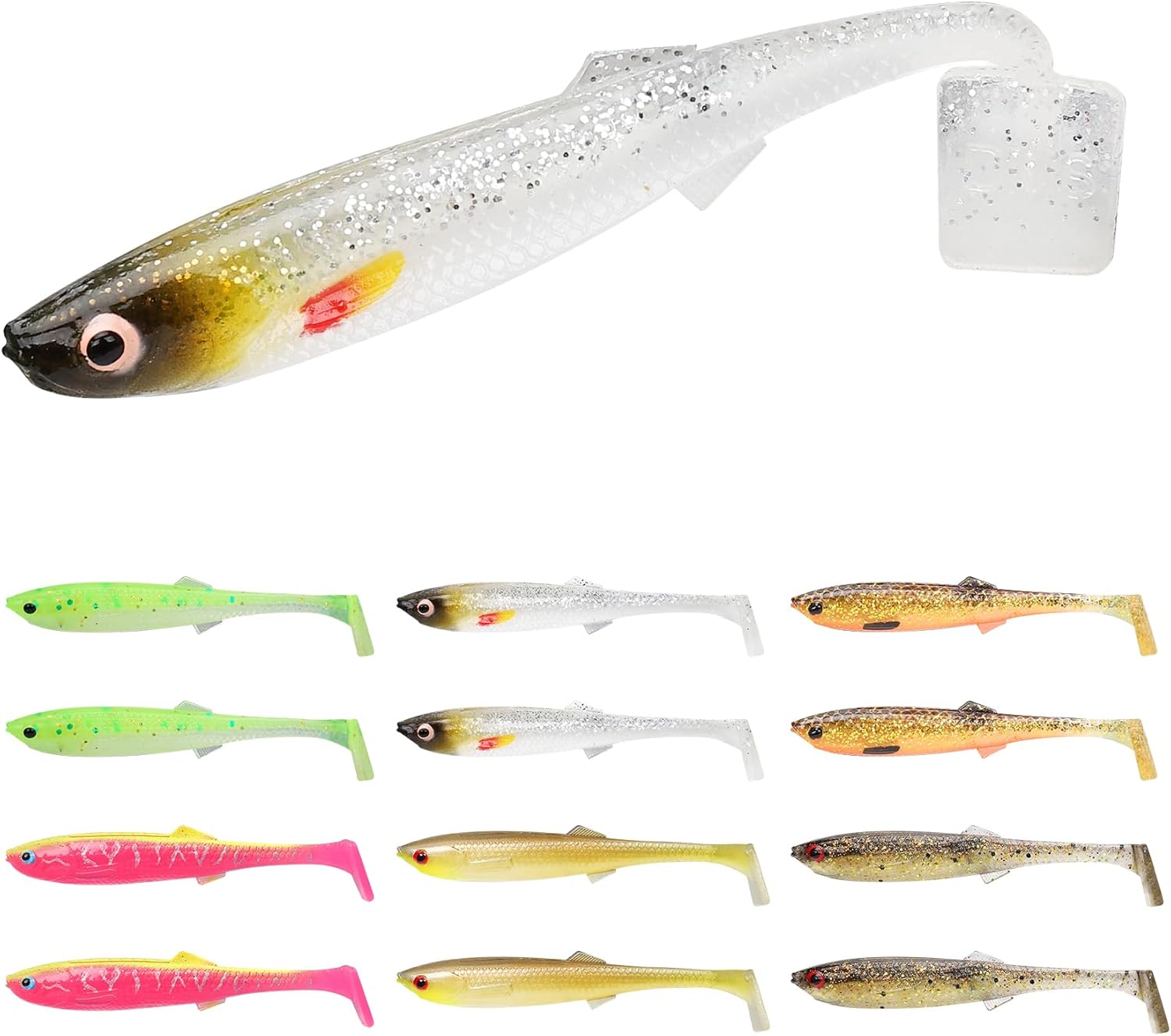 Hand-Painted Soft Paddle Tail Fishing Lures