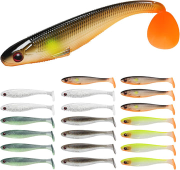 TRUSCEND® Hand-Painted Soft Paddle Tail Fishing Lures