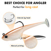 Truscend Fishing lure with internal jig head and manual printing features, labeled 'Best Choice for Angler' and 'Perfect for long cast'.