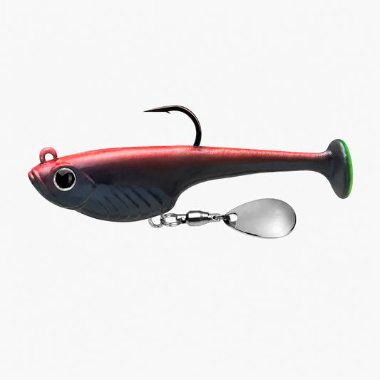 Pre-Rigged Soft Lures | Paddle Tail Swimbait | Spinner Blade | BKK Hook | TPE Soft | For Bass & Trout