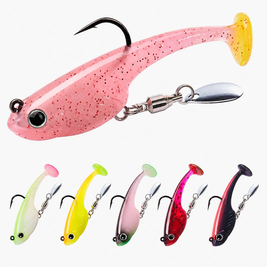 Paddle Tail Swimbait – TPE Soft Fishing Lure with Spinner Blade
