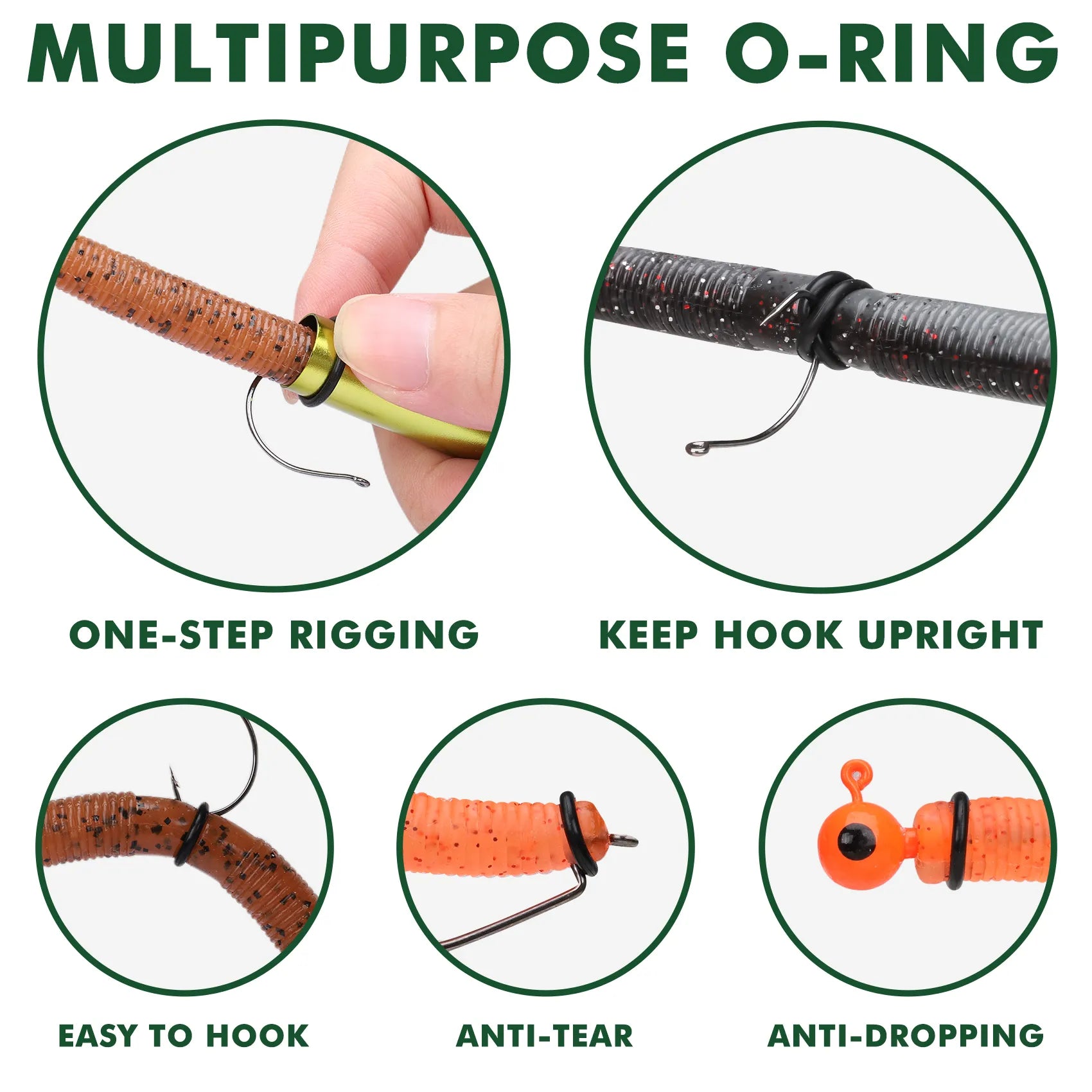 Multipurpose O-ring product with various uses on a white background