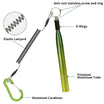 Green lanyard with labeled components on a white background