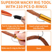 Wacky rig tool with 210 pcs O-rings and assembly instructions on an orange background