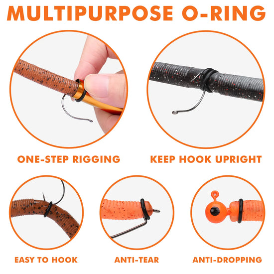 Multipurpose O-ring product with various uses on fishing equipment.