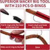 Wacky rig tool with 210 pcs O-rings and assembly instructions on a white background.