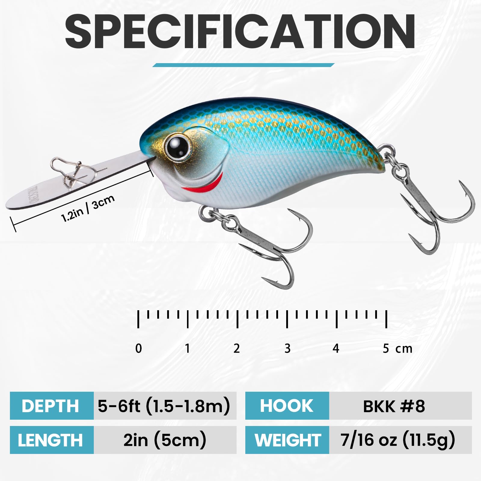 TRUSCEND Extra Metal Lip Crankbait Fishing Lure with BKK Hooks