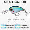 TRUSCEND Extra Metal Lip Crankbait Fishing Lure with BKK Hooks & Rattle