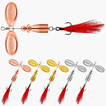 [6pcs] Dual Blades Vibespinner Tail Spinner Fishing Lure with BKK Hooks