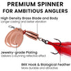 [6pcs] Dual Blades Vibespinner Tail Spinner Fishing Lure with BKK Hooks