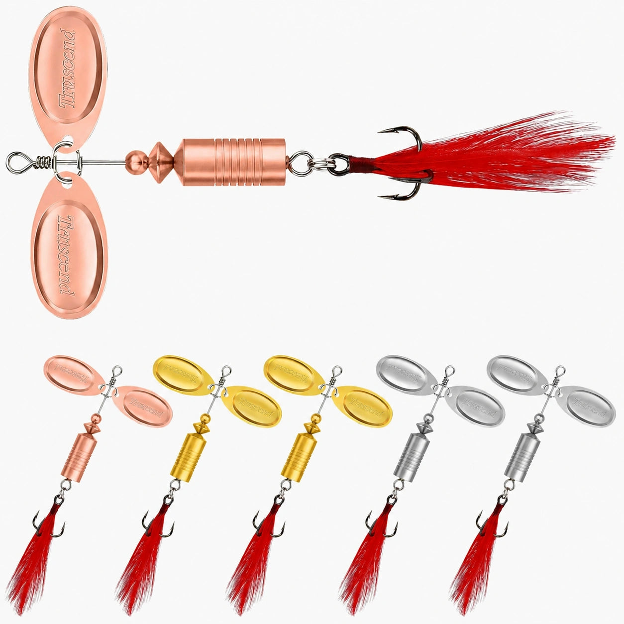 TRUSCEND Rooster Tail Spinner Bait - Double Blade