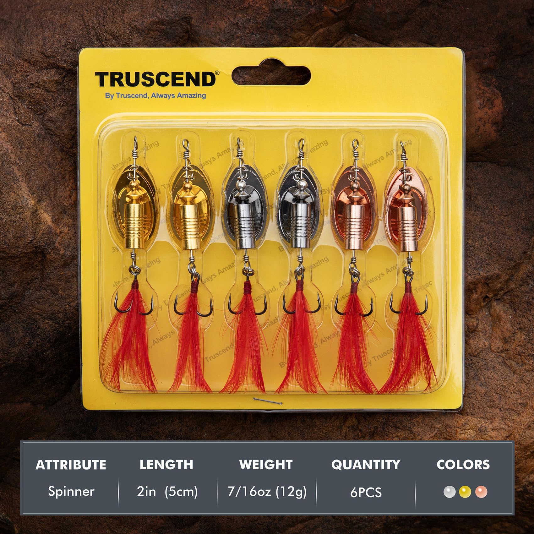 TRUSCEND Rooster Tail Spinner Bait - Double Blade