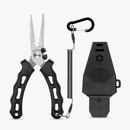 TRUSCEND Stainless Fishing Pliers Set with Sheath Lanyard - Truscend Fishing