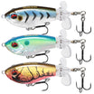 TRUSCEND PoPobait na may BKK Hooks, Top Water Whopper Plopper Fishing Lures para sa Bass Walleye Pike Catfish, Floating Lure para sa Freshwater o Saltwater Amazing Lures Fishing Gifts para sa Pangingisda ng Pamilya [WM]