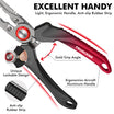 TRUSCEND Lockable Fishing Pliers na may High Tungsten Cutter, Makabagong Ergonomic na Hawakan, Saltwater Corrosion Resistant Teflon Coated Fishing Tool, Super Light Multi-Function Fishing Gifts [WM]