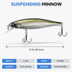 TRUSCEND Suspending Jerkbait Fishing Lure with BKK Hooks & Rattle