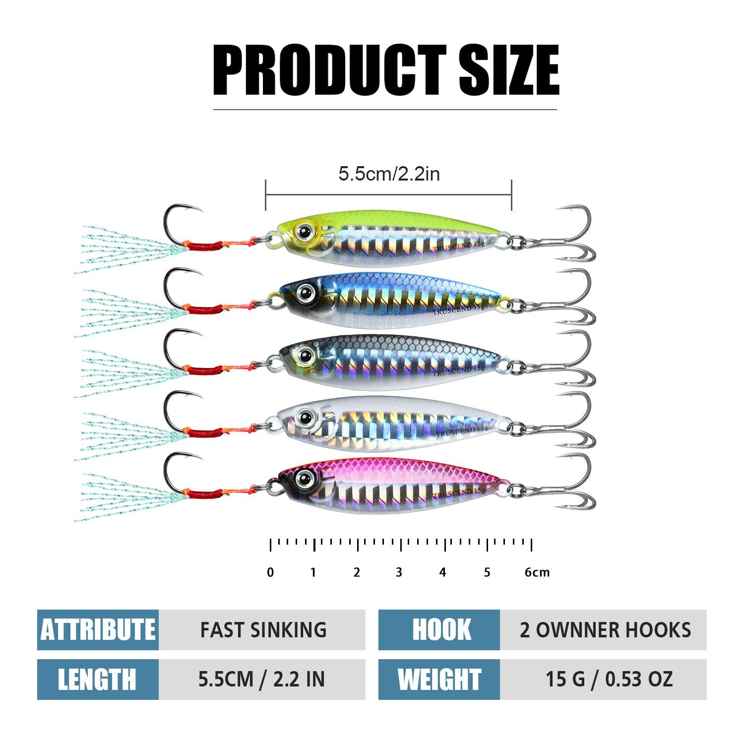 fish lure sizes Saltwater Jigs Fishing Lures Spoon – Truscend Fishing Fish Storage for Commercial Spanish mackerel and many Size:50HA Oprosflyfish
