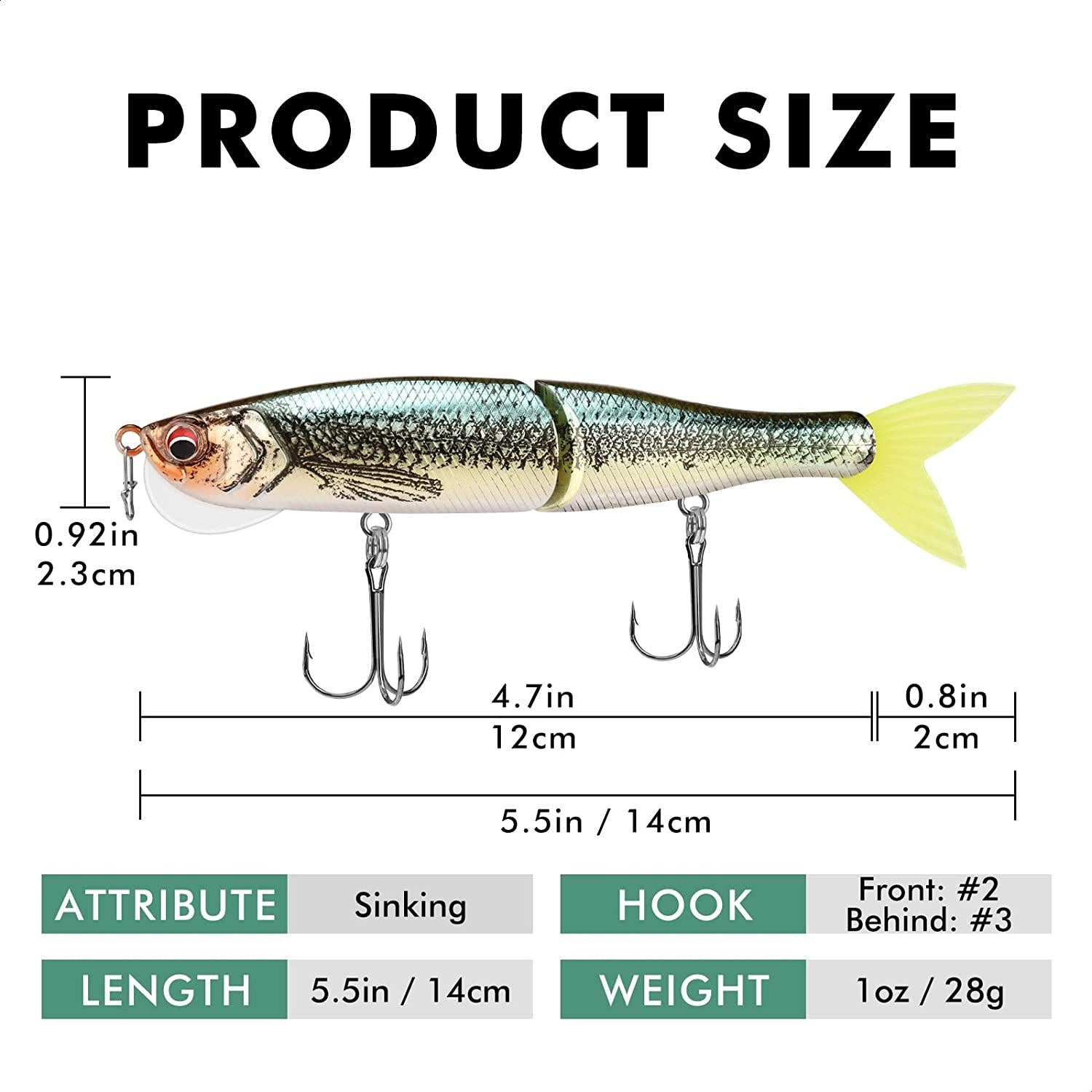 fish lure sizes Minnow Glide Bait Swimbait 3.9in/10cm