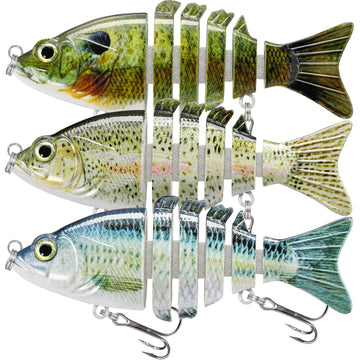 Lifelike Segmented Swimbait – Jointed Hard Fishing Lure For Bass, Trout, Walleye, Pike, Salmon – Freshwater & Saltwater