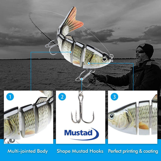 TRUSCEND 6 Segmented Fishing Lure - B (3.9in/10cm) - 3pcs TRUSCEND 6 Segmented Fishing Lure - B (3.9in/10cm) - 3pcs