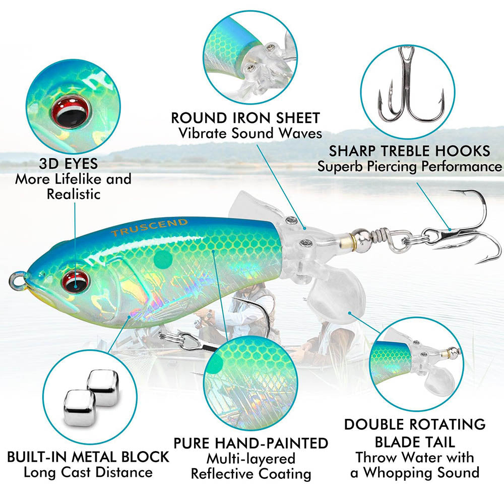double propeller fishing lures PoPobait Topwater Bass Plopper Lure Color:Drunk Monkey This dad exploded with On the professional tour aquariums