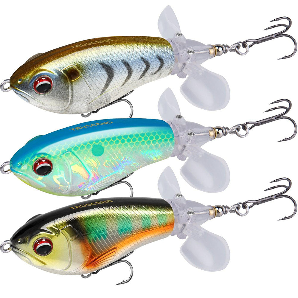MIKEBULL PSYCHO LURES 2017 トップウォータールアー TRUSCEND® PoPobait Topwater Bass Lure Plopper Lure with Double