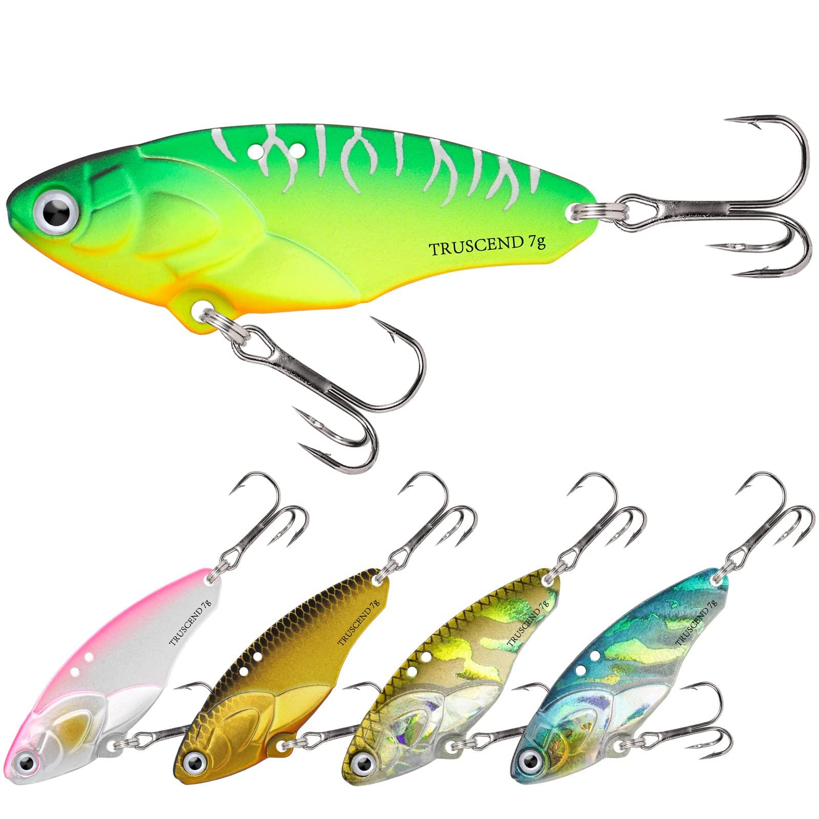 blades fishing lures 5 Pack Metal Blade Baits for Bass Hard Metal VIB Fishing Spoons Crankbaits Swimbaits for Trout Walleye Crappie Saltwater Blade Bait Fishing (Gold Blade Baits_5pcs/Box) : Sports & Smile Blade Fly Mack's